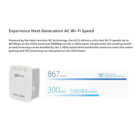 Buy Wholesale China 1200mbps Wireless Ac Dual Band Repeater Ap Router Network  Extender Signal Amplifier & Ac1200m Dual Band Wifi Repeater at USD 17