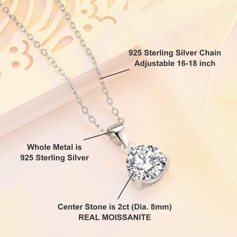 Buy Wholesale China Custom Moissanite Pendant 1ct 2ct 3ct Vvs 925 Silver  Sterling 14k Glod Statement Necklace With Gra Certificate Pass Diamond  Tester & Moissanite Pendant at USD 9.8