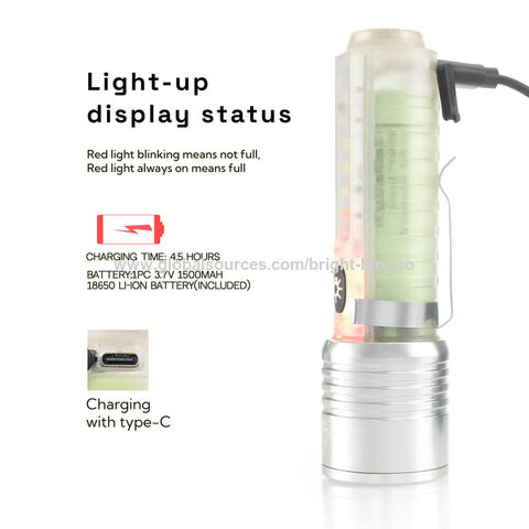 1pc Linterna LED Roja Con Clip, Antorcha De Luz Roja Para Visión