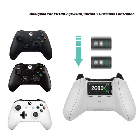 Batería Recargable Para Mando Xbox One/s/x/elite, 2x2600mah Negro