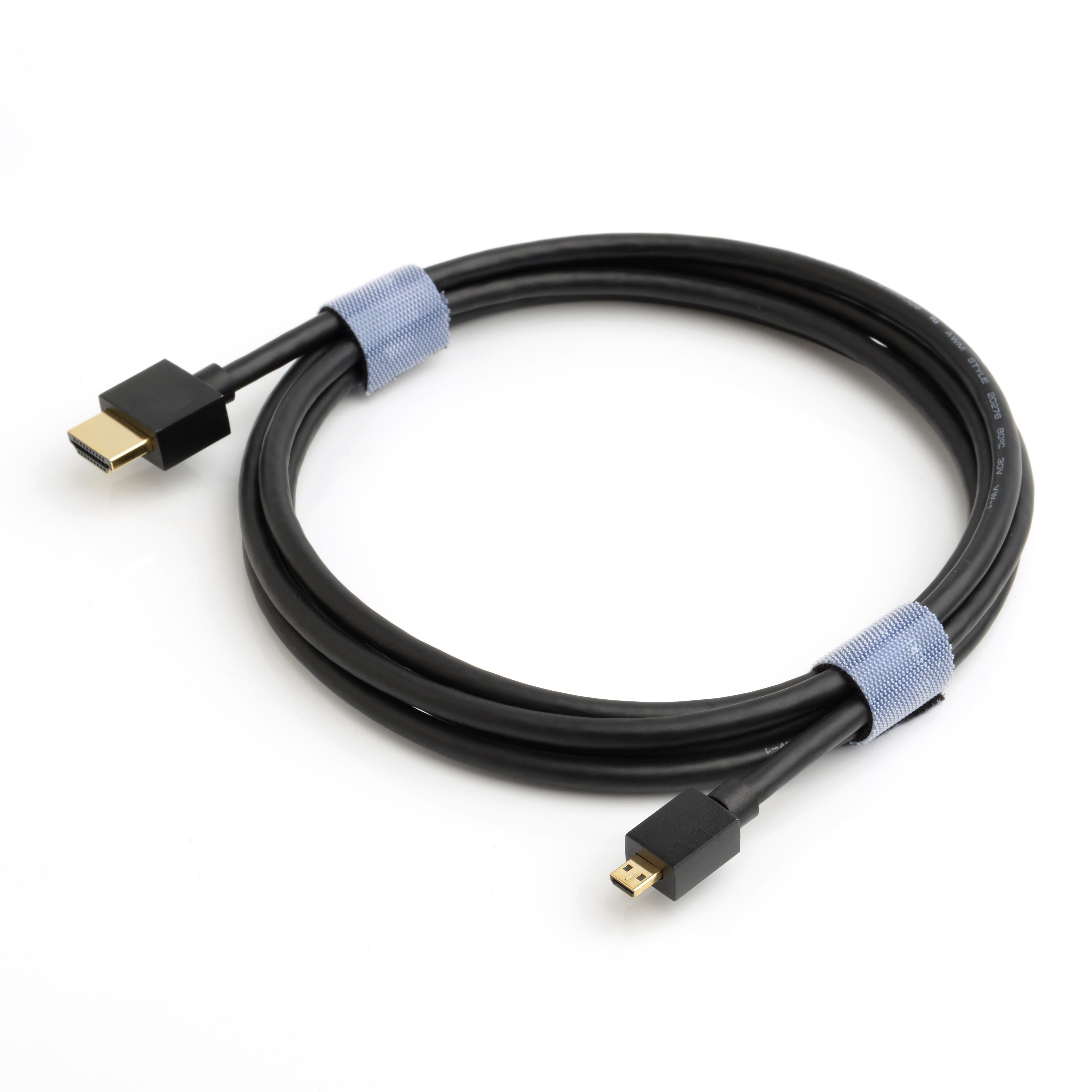 Basics Micro HDMI to HDMI Display Cable, 18Gbps High-Speed, 4K@60Hz,  2160p, 48-Bit Color, Ethernet Ready, 6 Foot, Black