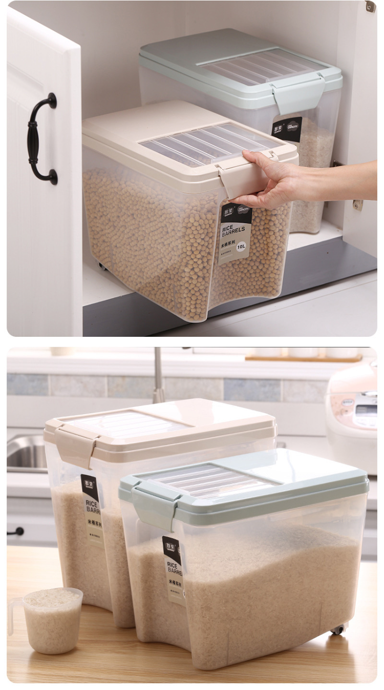 Buy Wholesale China 10kg Rice Storage Containers Box With Wheels Grain Rice  Candy Insect Proof Plastic Storage Boxes & Bins & Plastic Rice Storage  Containers Box at USD 2.32