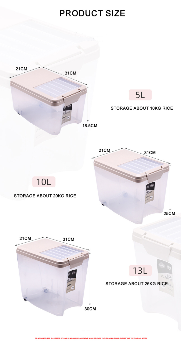 Buy Wholesale China 10kg Rice Storage Containers Box With Wheels Grain Rice  Candy Insect Proof Plastic Storage Boxes & Bins & Plastic Rice Storage  Containers Box at USD 2.32