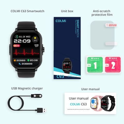 Wholesale COLMI C63 Smartwatch 2.01″ Display ECG Blood Oxygen Blood Glucose  Health Smart Watch. Manufacturer and Supplier