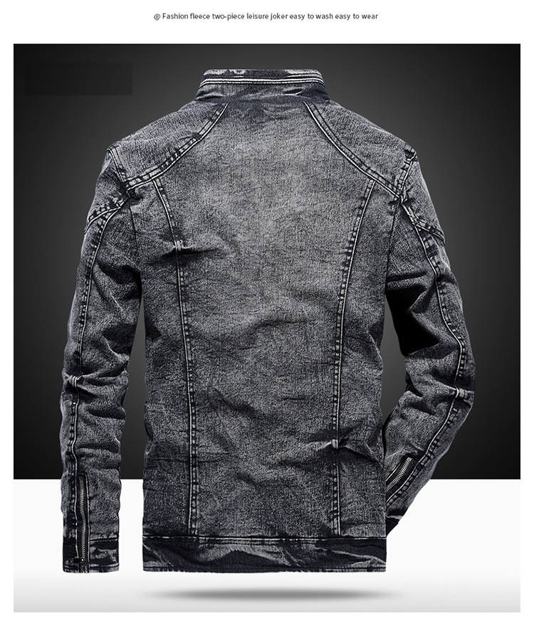 Slim Fit Vintage Denim Black Acid Wash Jeans Coat Casual Slim Fit Vintage Denim Black Acid Wash Jeans Coat Casual