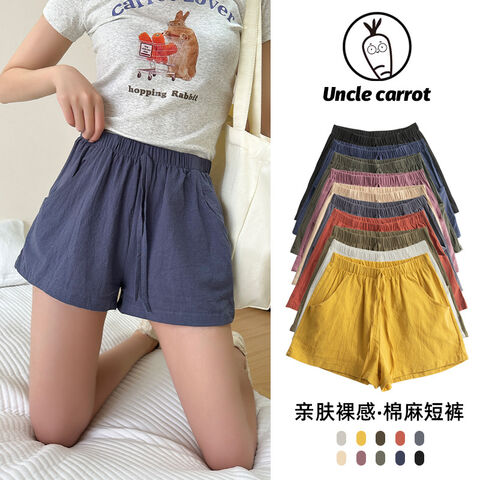 Custom Women's Trousers Cotton Linen Shorts Lady Loose Thin Summer Hot Pants  Wide Legs Loose Fabrics Shorts - China Tie Dye Shorts and Pocket price |  Made-in-China.com