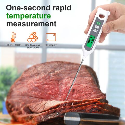 Instant Read Digital Electronic Kitchen Cooking BBQ Grill Food Meat Thermometer, Size: 9.5 x 0.88 x 0.88, Black