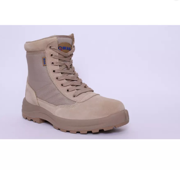 Waq Brand Color Beige Combat Tactical Boots Made From Genuine
