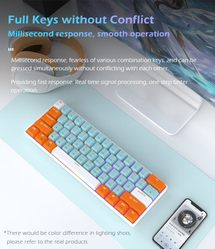 Buy Wholesale China Yx61 Wired 60% Mechanical Keyboard Ansi Layout For ...