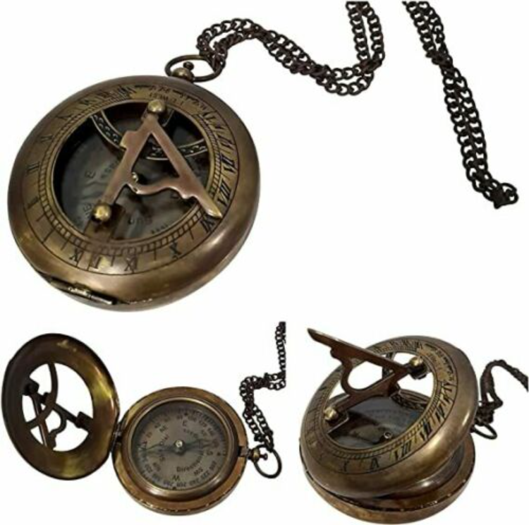 Brass Sundial Compass for Hiking, 3 Inches Nautical Compass LOTS OF 50 PCS