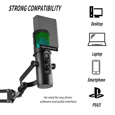Zx-776 Metal Live Streaming Usb Mic Desktop Pc Laptop