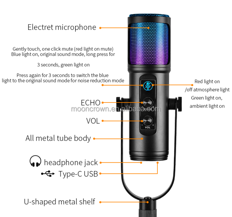 China USB gaming microphone UM78R for gamer Manufacturer and Supplier