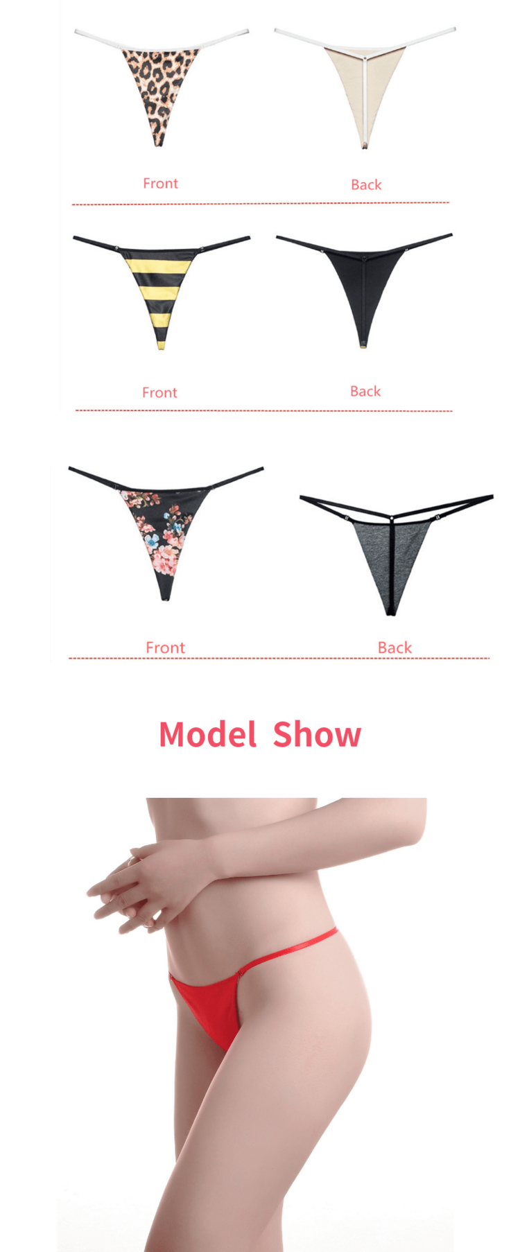 Lodanve G008 Transparent Micro Thong Bikini Lingerie Panties With Strips  Flower Leopard Snake-grain Pattern $1.14 - Wholesale China Cotton Panties  at factory prices from Sichuan Ledan Commercial And Trading Co., Ltd.