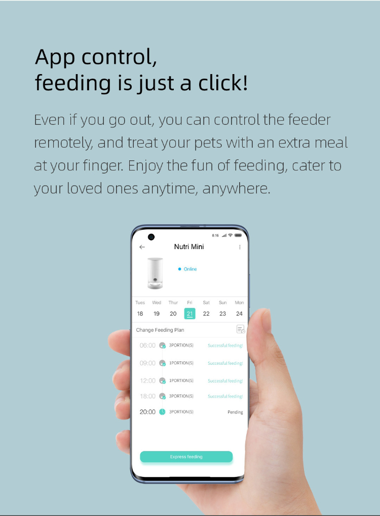 Buy Wholesale Mini Automatic Microchip Pet Feeder With Builtin Smart