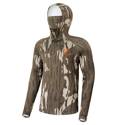 LRD Hooded Fishing Shirts for Men UPF 50 Hoodie with Gaiter Mask Sun  Protection Long Sleeve Shirt
