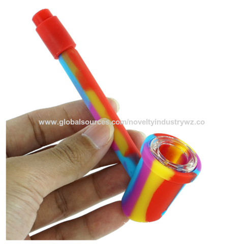 Horn Shape Portable Tobacco Cigarette Silicone Glass Smoking Herb