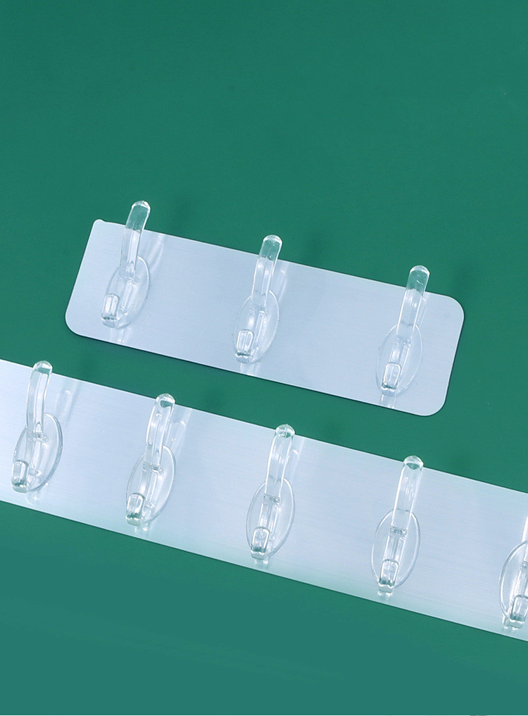 Buy Wholesale China Perforationfree Traceless Crystal Row Hook Transparent Wall Adhesive Hook