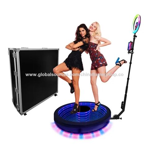 360 Photobooth Machine Led RGB Glass Lights Video Booth Rotary 360 115  Stand For People Photo Booth Platform 360