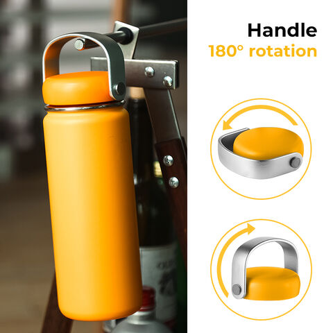 750ML Silicone Handle Vacuum Insulated Stainless Steel Water Bottles Travel  Gym