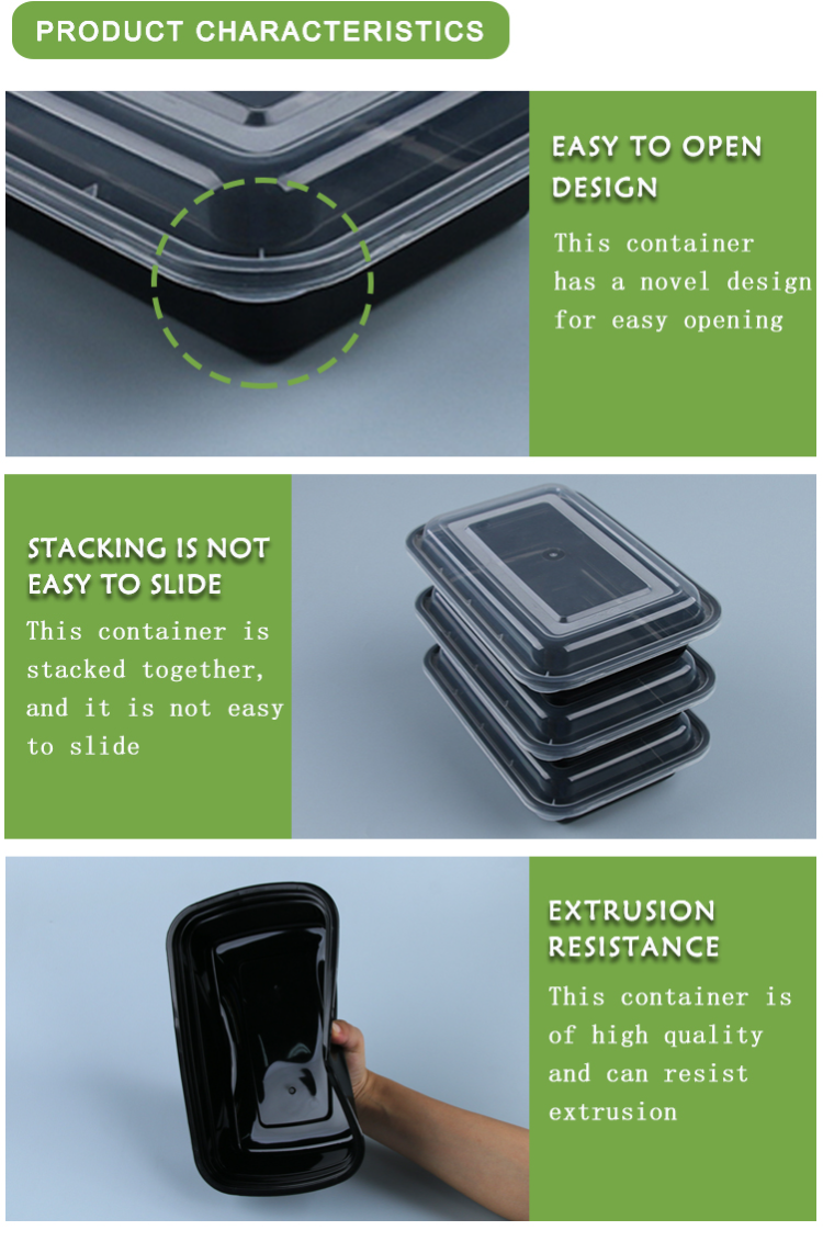 Buy Wholesale China Black Pre Meal Preparation Container Microwave Safe