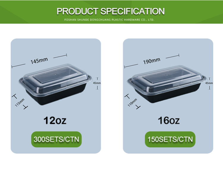 Buy Wholesale China Black Pre Meal Preparation Container Microwave Safe