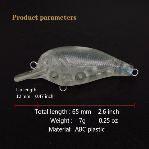 Wholesale Bass Fishing Hard Plastic Fishing Lure Blank Lure Body 65mm 18.5g  Blank Lures Unpainted Crankbaits - China Fishing Lure and Hard Bait price