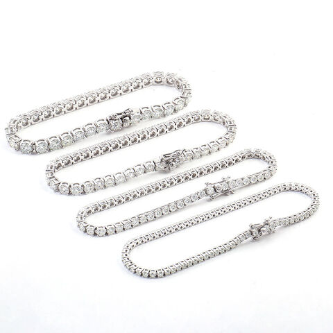 Iced MOISSANITE Clasp 14k Gold Over Stainless Steel Rope Chain Necklace  Bracelet