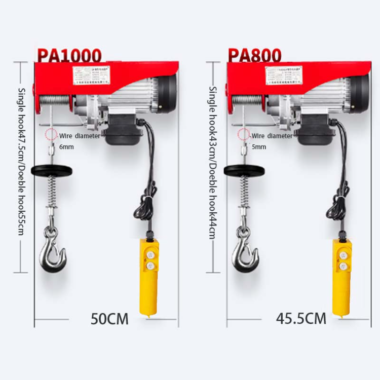 Pa200 30m 220v Small Lifting Equipment Mini Electric Wire Rope Hoist ...