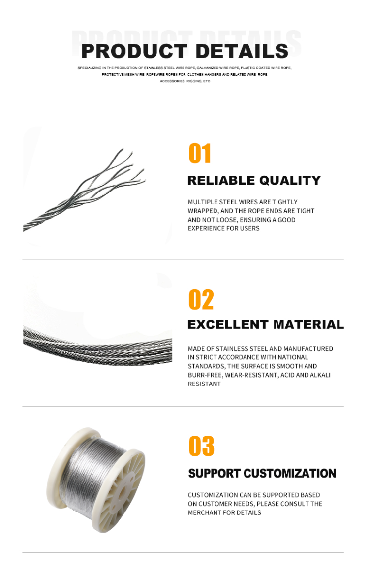Buy Wholesale China Stainless Steel Cable Wire Rope 1x7 Commercial ...