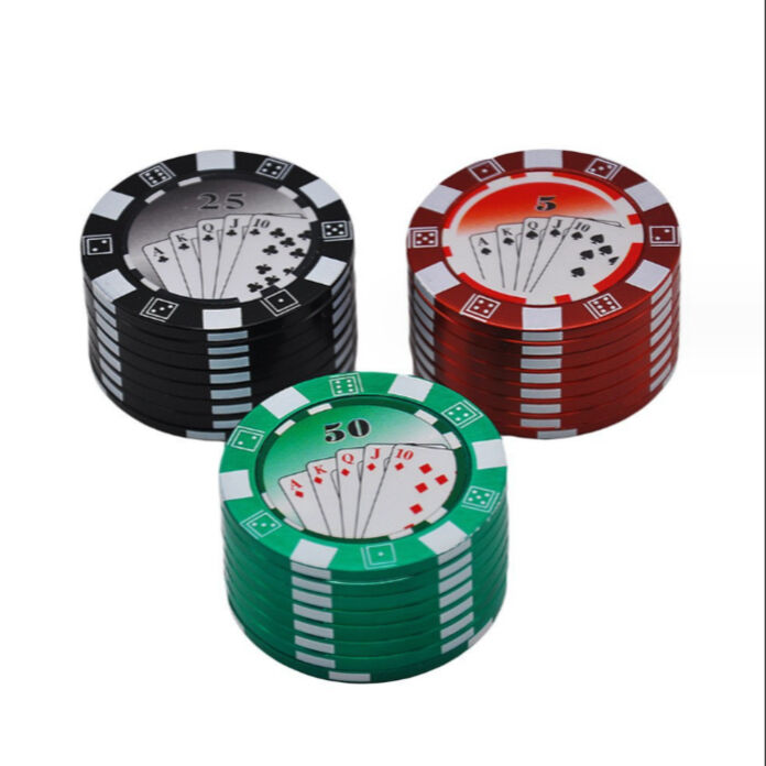 RED Poker Chip Keychain Knife Sharpener