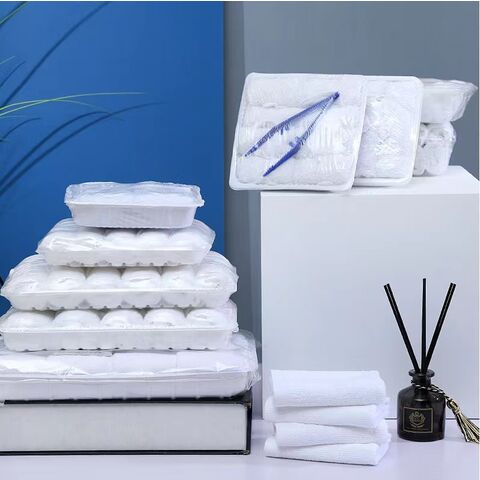 Muestra gratuita de toallas faciales de algodón desechables personalizadas, toallas calientes desechables, toallas faciales para aerolíneas, toallas cuadradas de algodón para aerolíneas