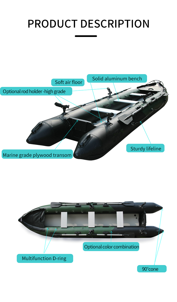 Goethe Goboat GTK370 Air Mat Floor Inflatable Boat Fishing Kayak