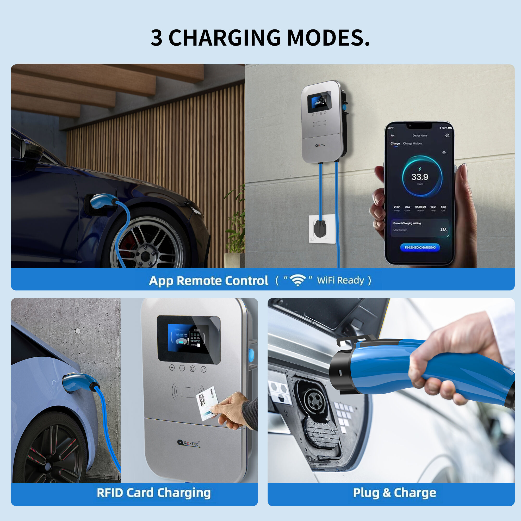 China China Gold Supplier for Solar Tesla Charger - Wallbox Type 2 16A 7kw  One Phase EV Charging Point EV Charger for Electric Vehicle Smart Charging  – Manufacture and Factory