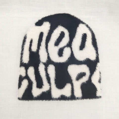 2023 Trendy Graphic Letter Mea Culpa Knit Jacquard Beanie Hats Custom Logo  All Over Print High Quality Cuffless Winter Hats - China Mea Culpa Letter  Jacquard and Knitted Beanie Hat Knitted Skull
