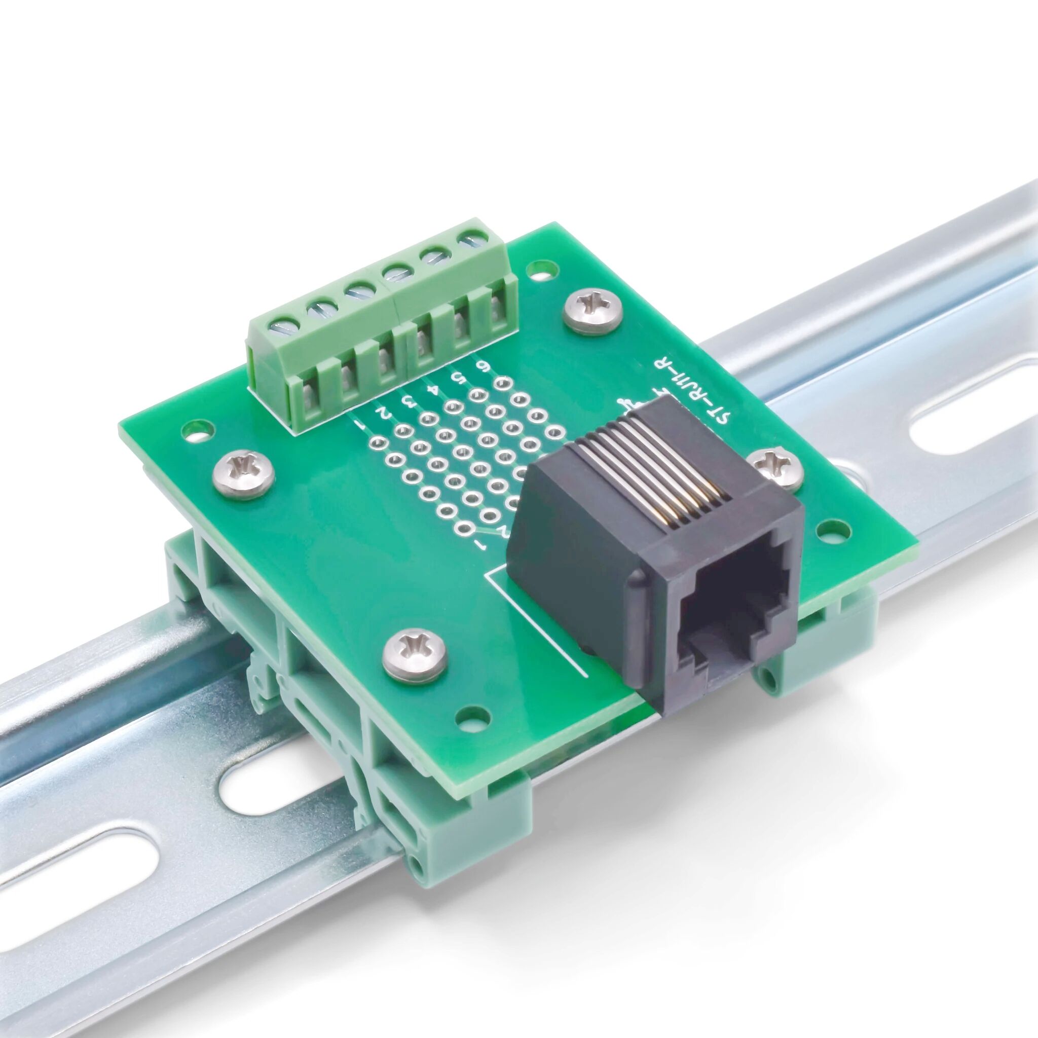 Premier Cable Rj11 Rj12 Pass-Through Breakout Board with DIN Rail