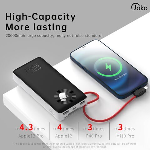 Buy Wholesale China Joko Cheap Price Portable Built-in Cable Power Banks  20000mah 5v 3a Fast Charging Power Banks With Lcd Display For Iphone 15 14  13 & Power Banks at USD 8.82