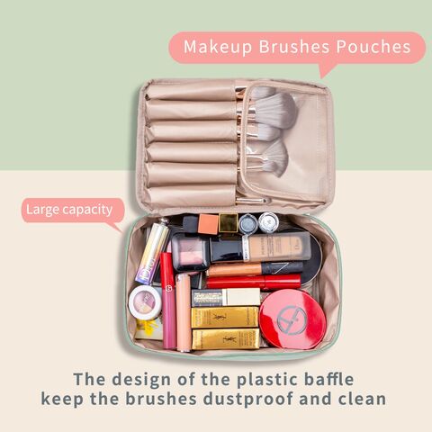 24 Pcs Preppy Makeup Bag PU Leather Cosmetic Bag Bulk Makeup Pouch Plain  Cosmeti