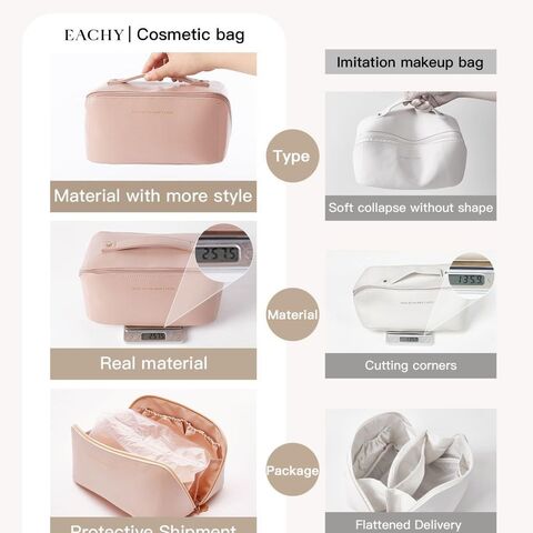  EACHY Travel Makeup Bag,Large Capacity Cosmetic Bags for Women,Waterproof  Portable Pouch Open Flat Toiletry Bag Make up Organizer with Divider and  Handle (White-4, Medium) : EACHY: Beauty & Personal Care