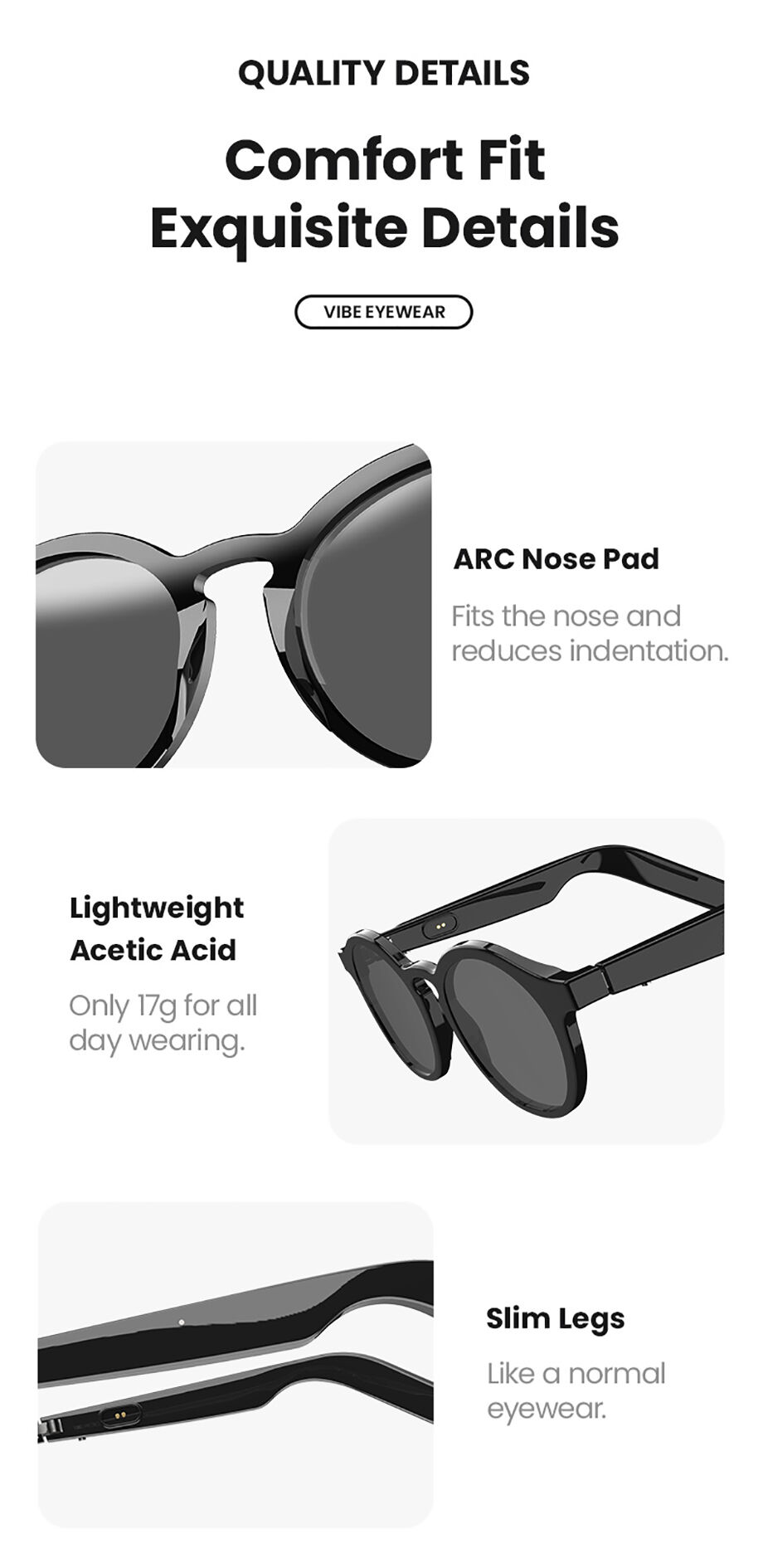 Latest High End Smart Glasses Wireless Bluetooth Hands-Free Calling Audio  Open Ear Anti-blue Light Lenses Intelligent Sunglasses | Wish