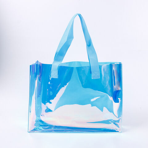 Clear Rainbow Jelly PVC Tote Bag Shopping Sports Travel Beach Bag