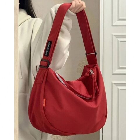 Buy Wholesale China Red Canvas Bag Crossbody Bag Female Casual Style Ins  Student Class Large Capacity Shoulder Bag & Crossbody Bag at USD 5.8