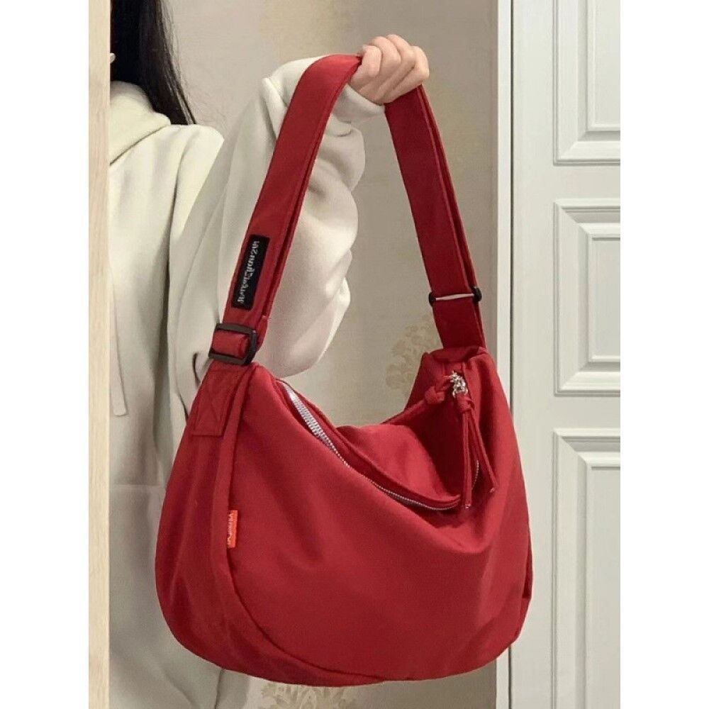 Fashion Ladies HandBags Women Totes Crossbody Shoulder Bag Boston Hand  Shoulder Bags(Red)