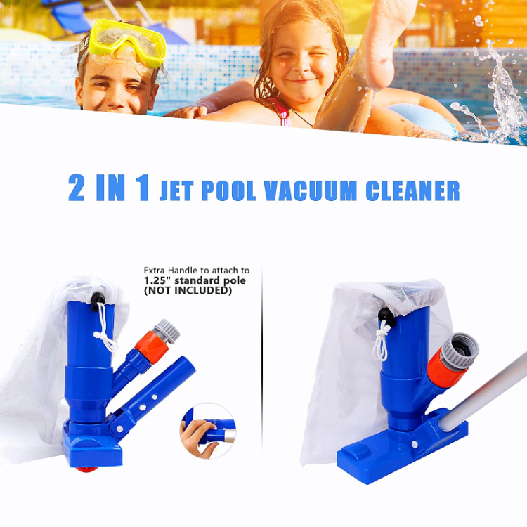 Pool Jet Vacuum Cleaner Kit With Telescopic Pole For Outdoor Swimming