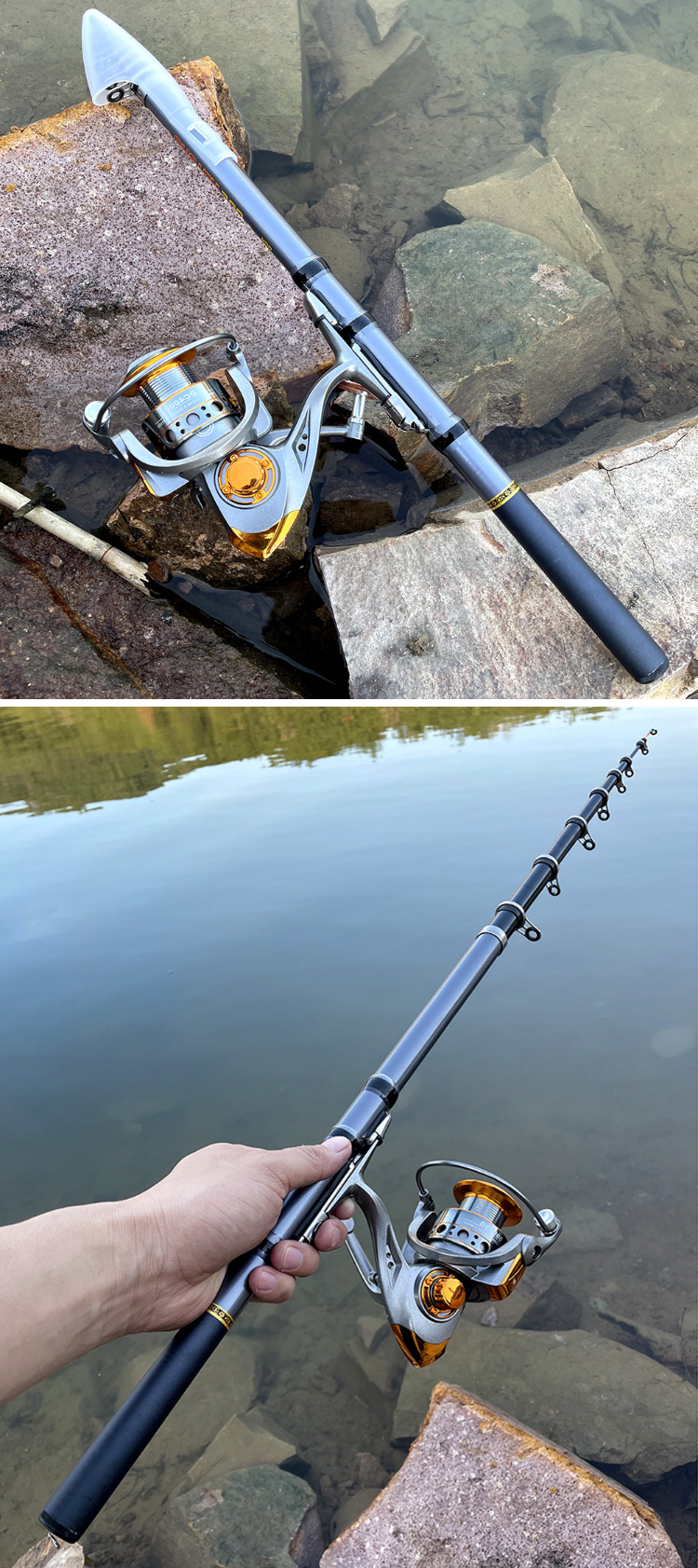 Tcoedm 1.8-3.0m Carbon Telescopic Fishing Rod Combo Short Spinning Fishing  Rod And Reel Carp Fishing Kit - Buy China Wholesale Telescopic Travel  Fishing Rod Combo 2 1m To 3 6m 5 $10