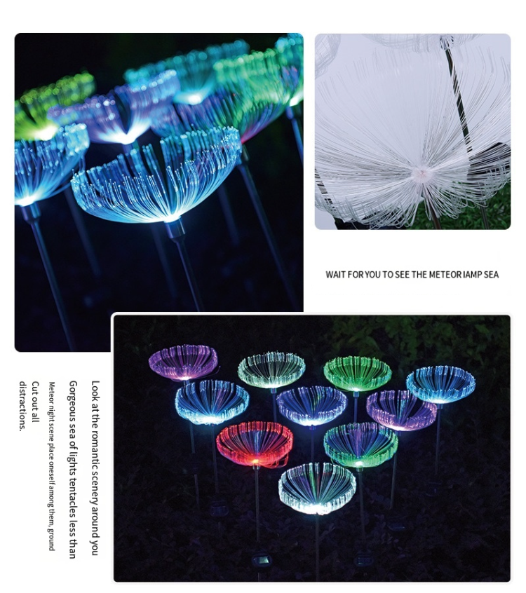 Colorful Color Changing Park Decorated Led Fiber Optic Jellyfish Insert ...
