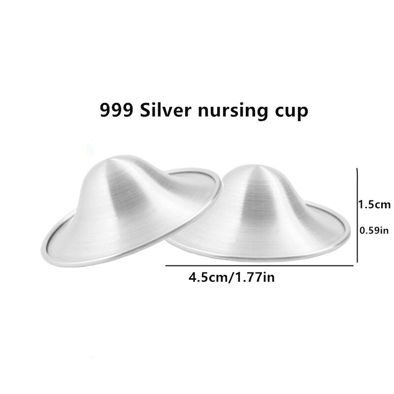 Silverette Silver Nursing Cups (Regular Size) + Ofeel Silicone Ring Bundle  (925 Silver)