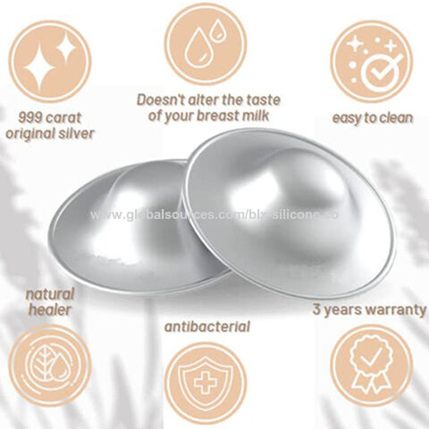  Silver Nursing Cups Nipple Cover Nipple Soother for Newborn  Breastfeeding Moms, The Original 925 Silver Nursing Cups : Baby