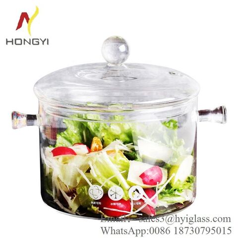 Buy Wholesale China Kitchenware Heat Resistant Glass Cooking Pot  Borosilicate Glass Pots With Cover Cookware Sets & Borosilicate Glass Pyrex Glass  Cooking Pot Thermal at USD 3.48