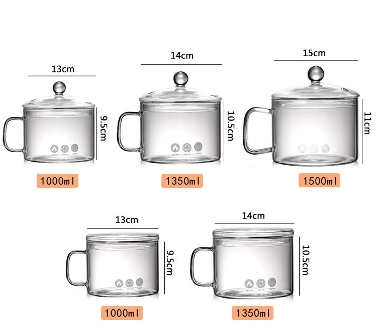 Buy Wholesale China Kitchenware Heat Resistant Glass Cooking Pot  Borosilicate Glass Pots With Cover Cookware Sets & Borosilicate Glass Pyrex Glass  Cooking Pot Thermal at USD 3.48