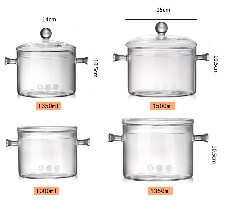 Buy Wholesale China Kitchenware Heat Resistant Glass Cooking Pot  Borosilicate Glass Pots With Cover Cookware Sets & Borosilicate Glass Pyrex Glass  Cooking Pot Thermal at USD 3.48